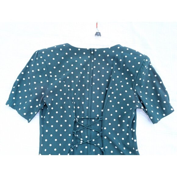 My Michelle Dress size 7/8 Preppy Polka Dot Rayon blend Swing Trad Wife 90s READ - Picture 11 of 16